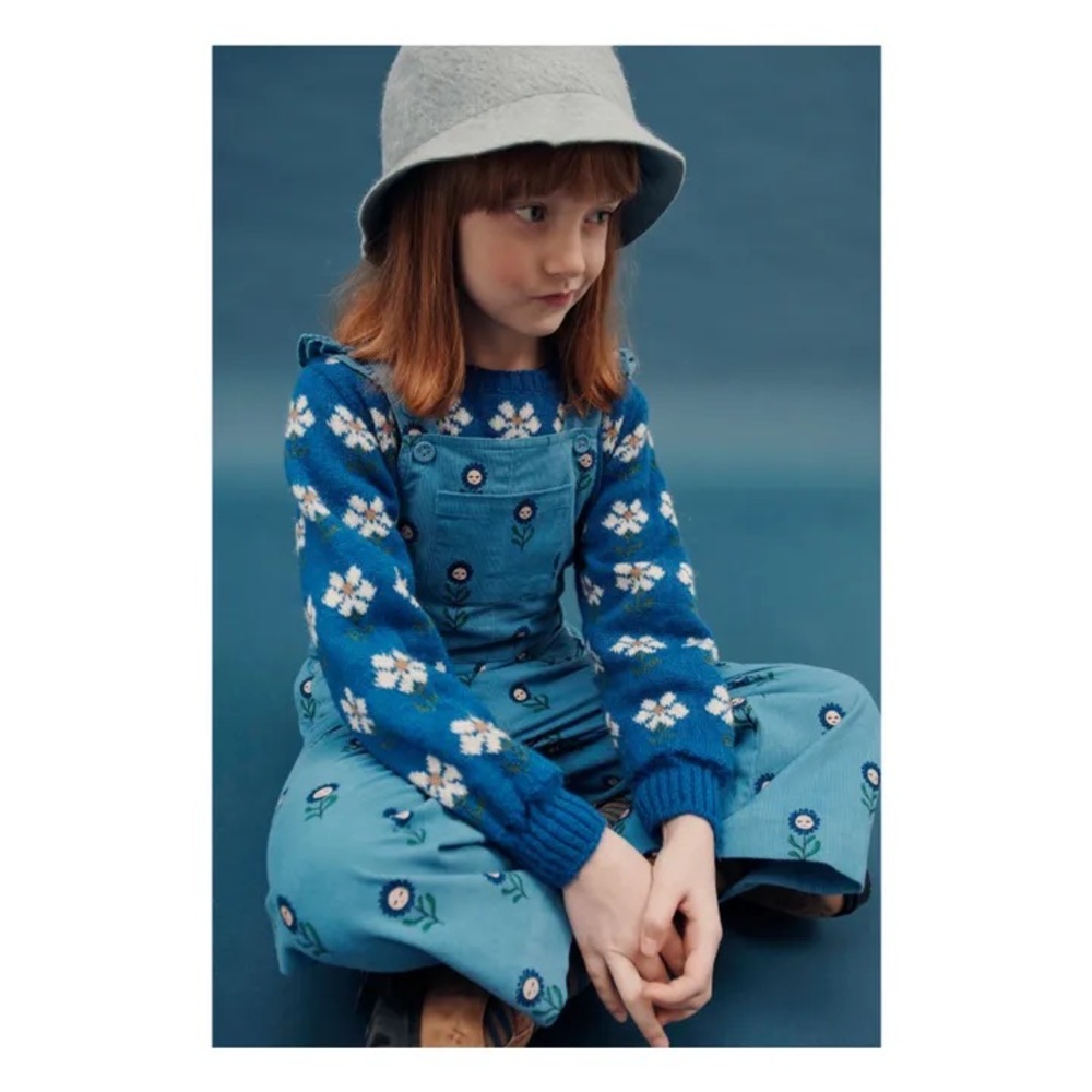 Emile et Ida Blue Floral Kids Sweater - Picture 2 of 7